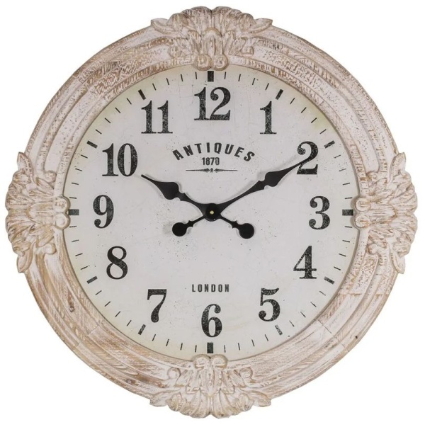 DEKORACYJNY ZEGAR DWORSKI DREWNIANY Antique Ø 76 cm Rustic Styl Antic Line