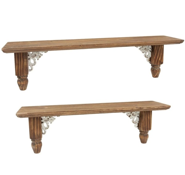 PROWANSALSKIE PÓŁKI DREWNIANE 2 SZT. Blanc Antique White Antic Line